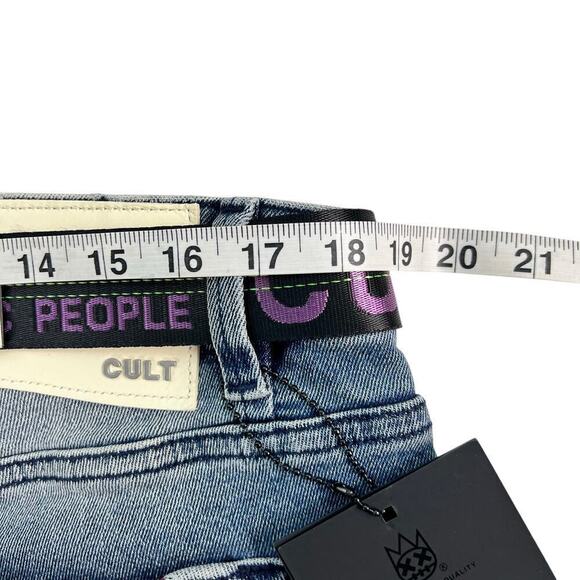 New Men’s Cult of Individuality Hipster Nomad Bootcut Belted Jeans Size 38x34 - Picture 9 of 10